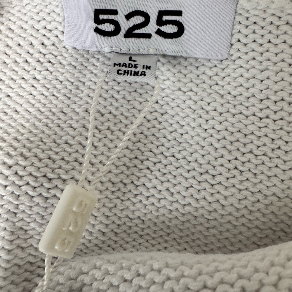 525 America Off Shoulder Button Front Cotton Sweater White Large NWT - Picture 5 of 10